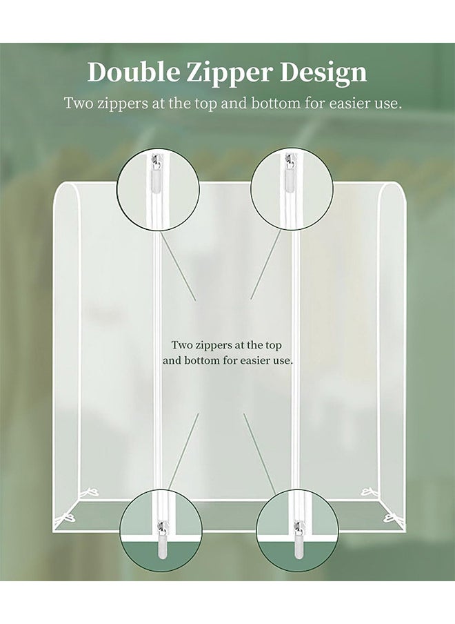 Generic Garment Rack Cover with Zipper Clothes Hanging Rack Cover Dustproof Waterproof Clothing Storage Protector ，78x20x60 inch，Translucent  - Image 4