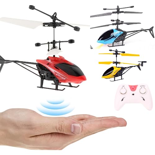 KRIMION طائرة هليكوبتر عن بُعد KRIMION® مع حساس الجاذبية للأطفال/الفتيان من عمر 6+ سنوات، هليكوبتر قابلة لإعادة الشحن مع أضواء LED (متنوعة) - عبوة 1 - Image 1