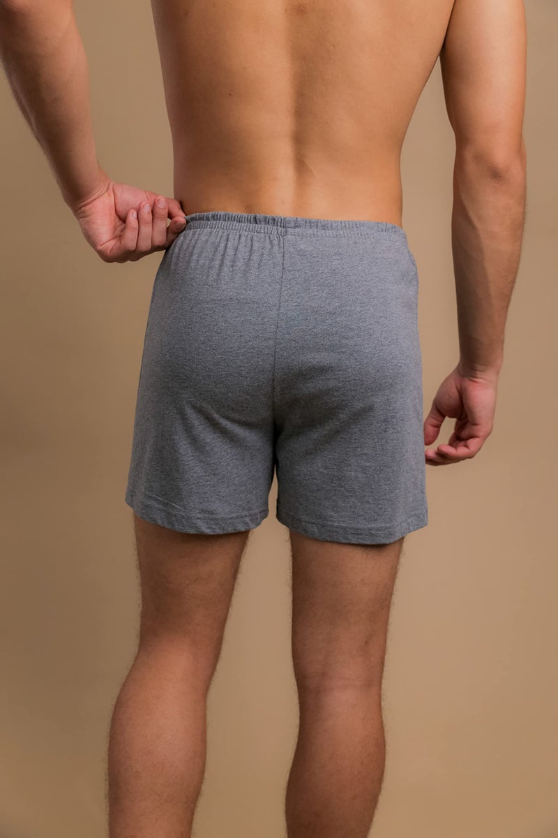Cottonique Men's Elasticized Loose Boxer Shorts made from 100% Organic Cotton (Melange Grey) (2X-Large, Melange Grey) - Image 4