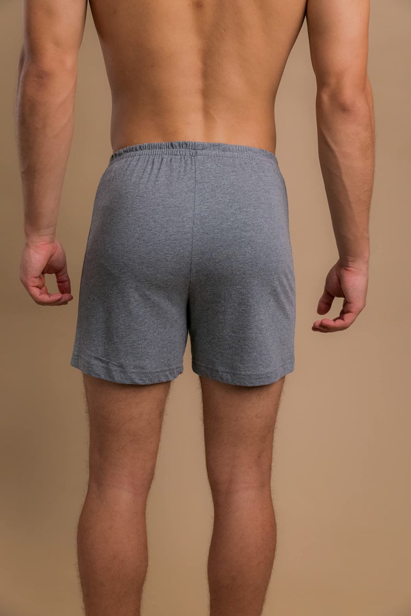 Cottonique Men's Elasticized Loose Boxer Shorts made from 100% Organic Cotton (Melange Grey) (2X-Large, Melange Grey) - Image 5