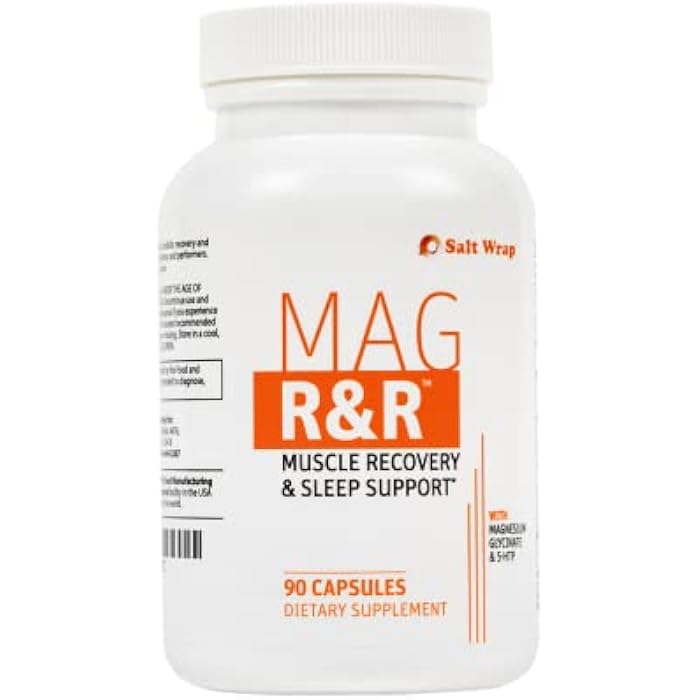 SaltWrap Mag R&R - Nighttime Muscle Cramps Support, Natural Sleep Support for Adults with Magnesium Glycinate for Muscle Spasm and Leg Cramps Relief, 90 Capsules - Image 1