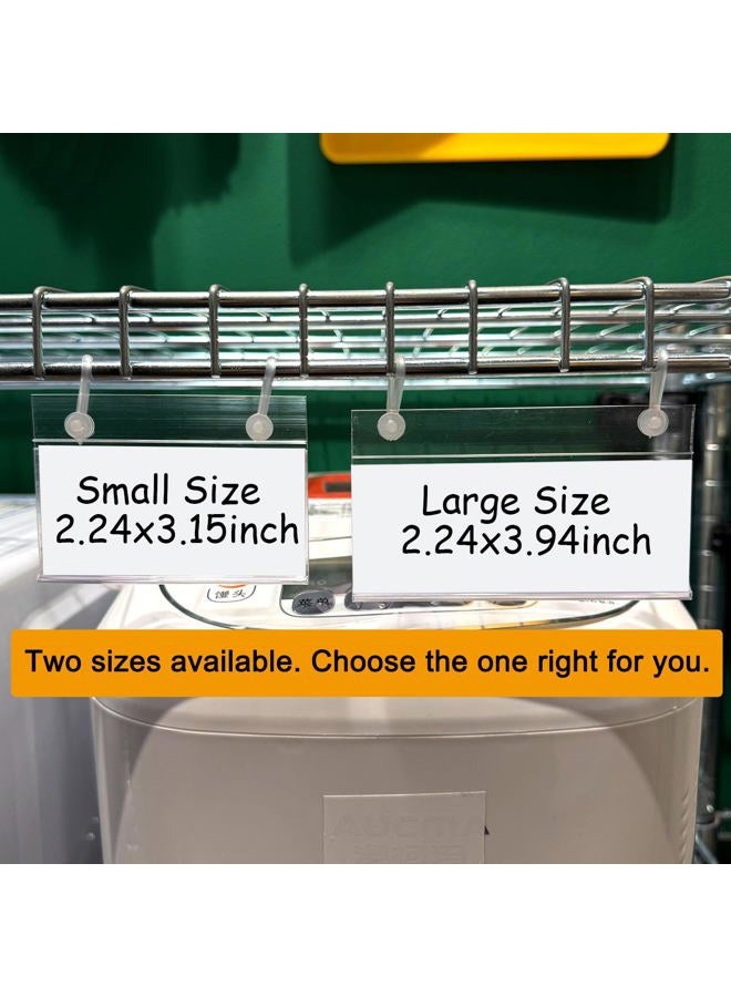 ChanQnTon Shelf Labels 60 Count, Label Holder with Easy Clip Hanger and Matched Blank Label Inserts,Basket Labels and Price Tags,Shelf Tags for Wire Shelving,Labels 3.15x1.57inch . - Image 3