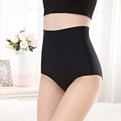 Bolivelan 5 Pack Women's Seamless Hipster Panties Invisible High Waist No Show Ladies Bikini Underwear (7, Black) - Image 3