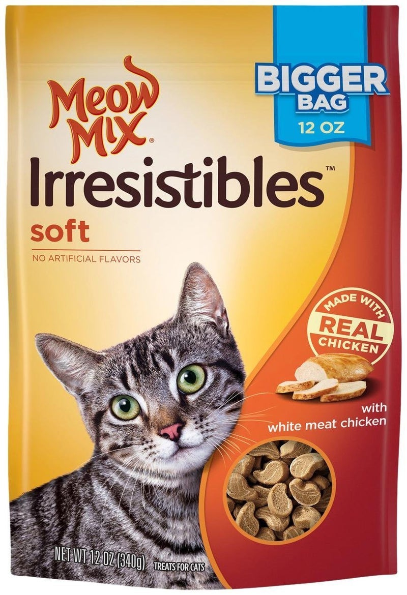 Meow Mix Irresistible Cat Treats - Soft - White Meat Chicken - 12 Ounces - Image 1