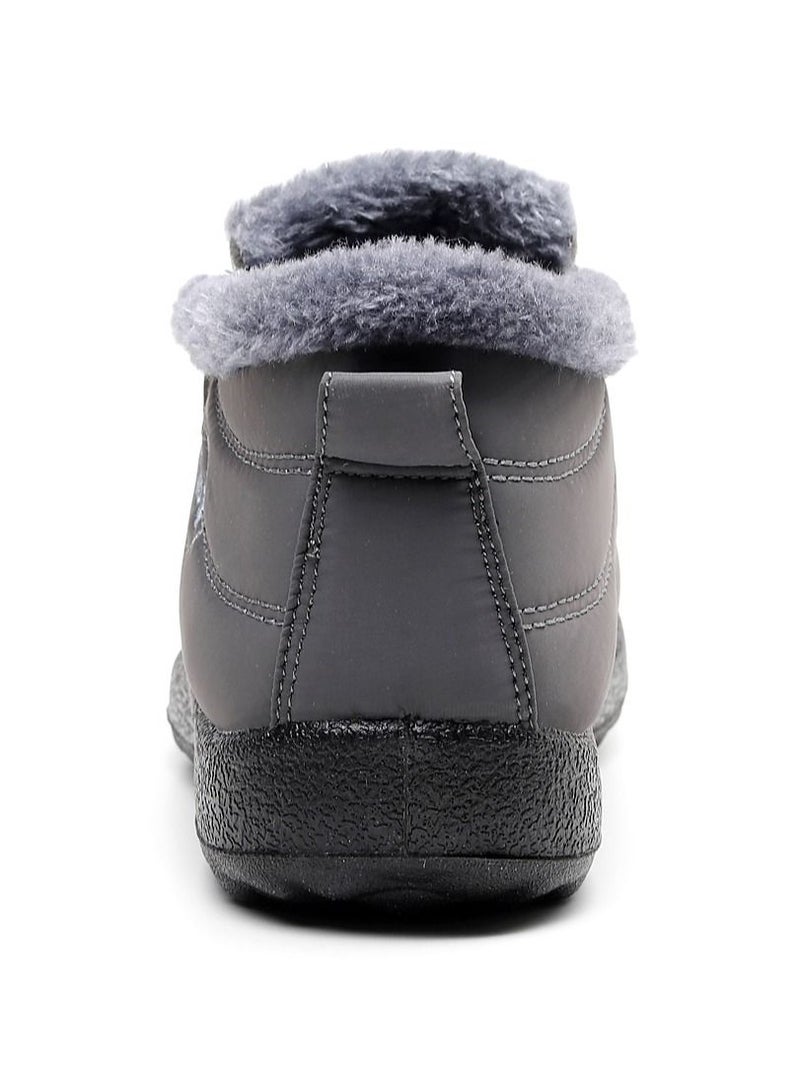 Loquat Ankle Boots Thermal Slip On Casual Footwear for Women Grey - Image 2
