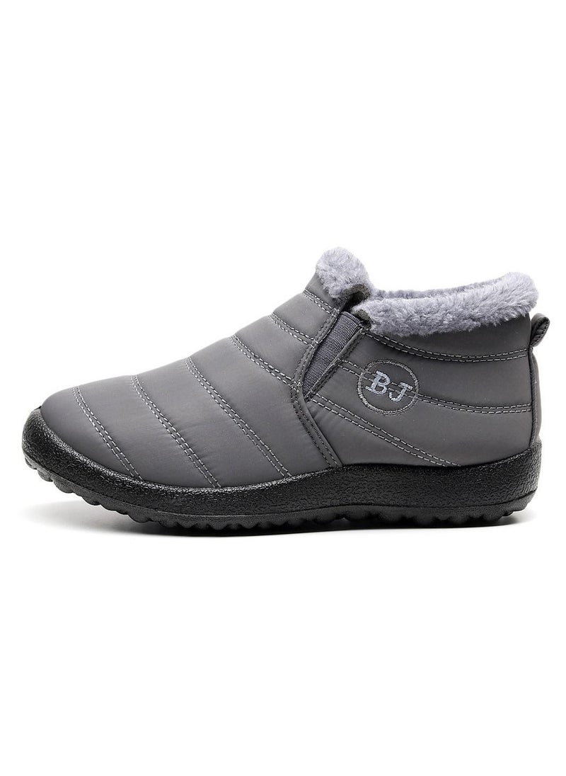 Loquat Ankle Boots Thermal Slip On Casual Footwear for Women Grey - Image 3