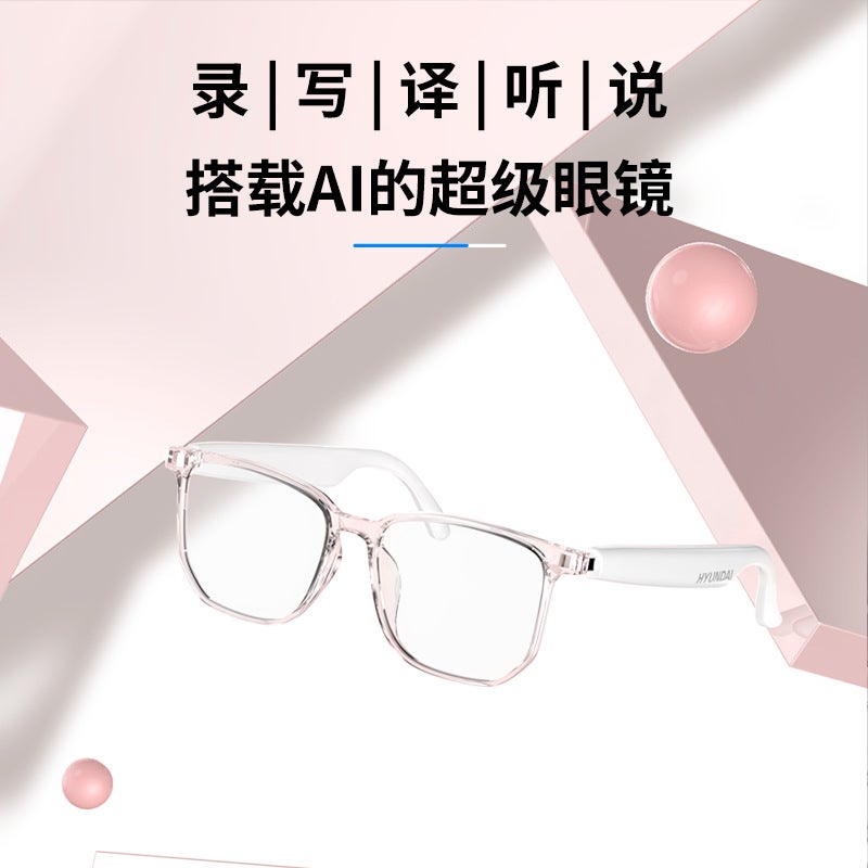Smart AI Translation Glasses Simultaneous Interpretation 144 Languages Real-time Translation Meeting Records Wireless Translation Headset Hy-c8 pro white [ai translated version]