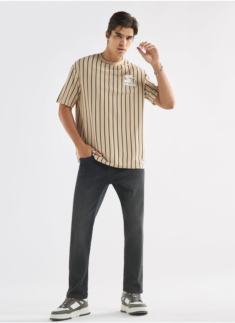 STARTER Starter Striped T-shirt with Crew Neck and Short Sleeves  - Image 2