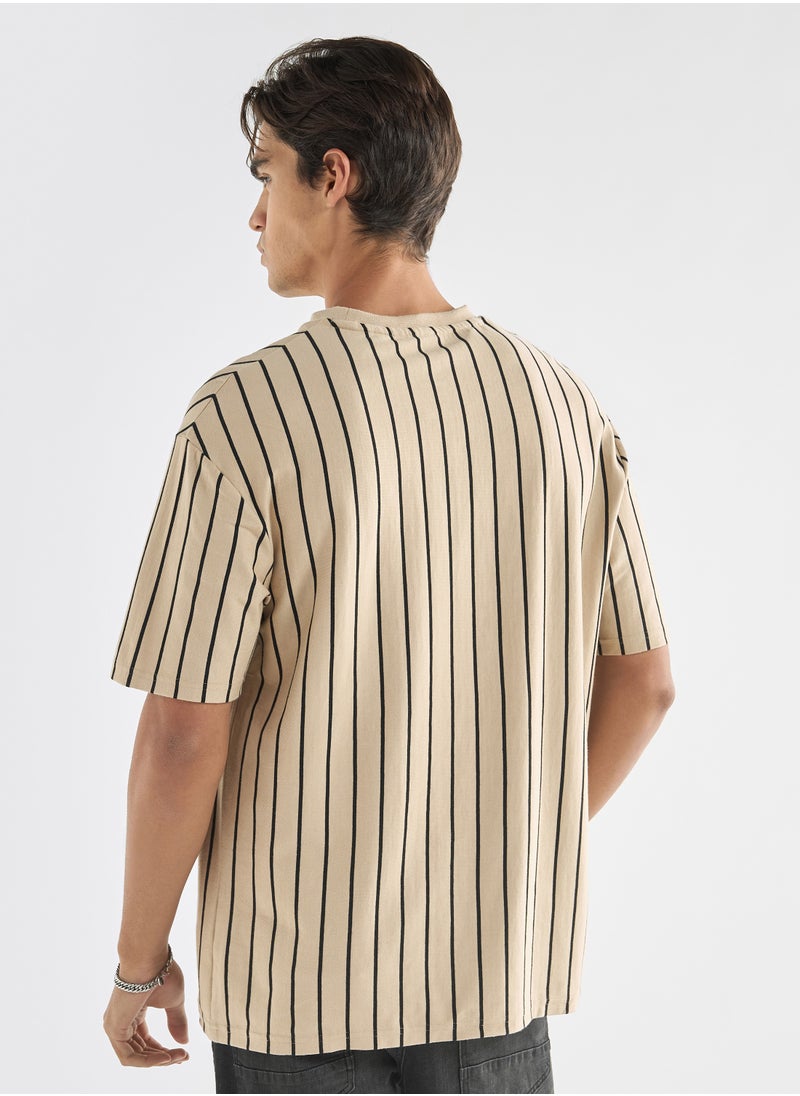 STARTER Starter Striped T-shirt with Crew Neck and Short Sleeves  - Image 3