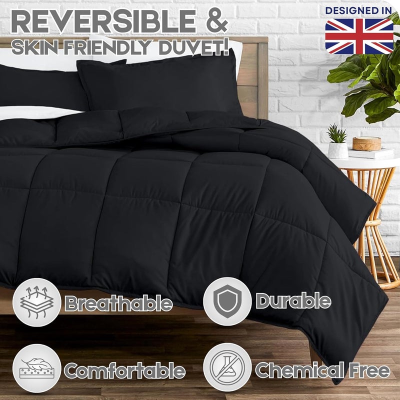 FOAM CRAFT 3 Piece Bed Comforter Set - Black, Full Size (200 x 200cm) - Image 5