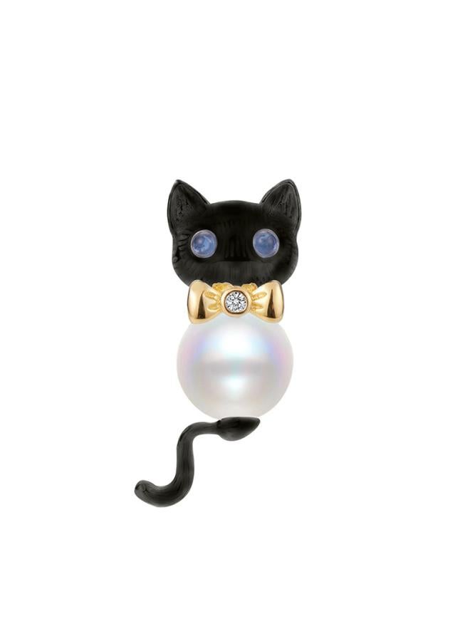 S925 Sterling Silver Kitten Pendant Female Niche Design High-level Concurrent Color Design Diy Empty-holder Accessories Silver Jewelry