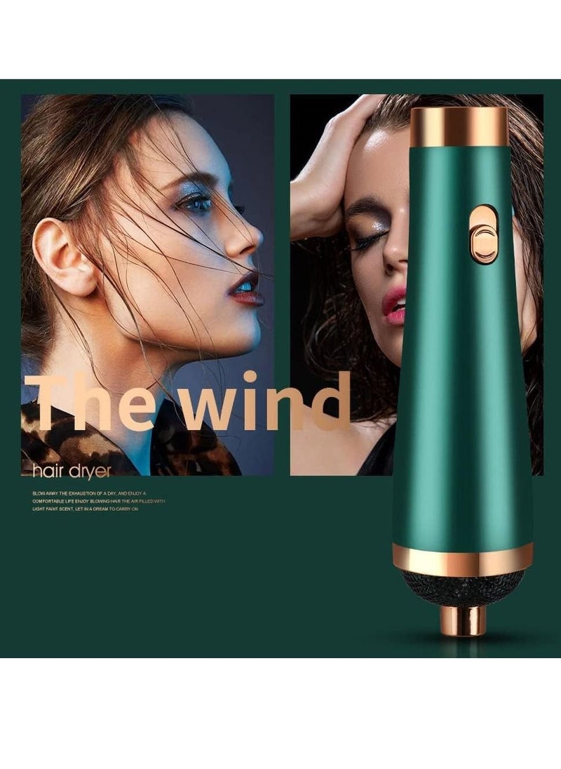 ELTRAZONE New Electric Hair Dryer Blow Dryer Comb Rotating Hot Air Brush 3 In 1 Hairdryer Hair Blower Brush Hair Curler Auto Curling Iron (Green)  - Image 5