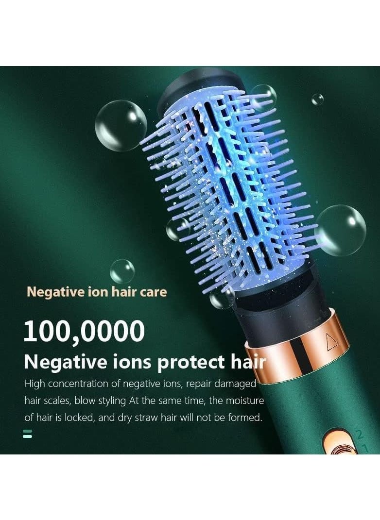 ELTRAZONE New Electric Hair Dryer Blow Dryer Comb Rotating Hot Air Brush 3 In 1 Hairdryer Hair Blower Brush Hair Curler Auto Curling Iron (Green)  - Image 3