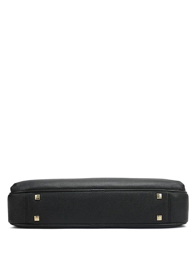 Da Milano  Leather Black Laptop Bag with Adjustable Shoulder Strap for Men | Best Price UAE