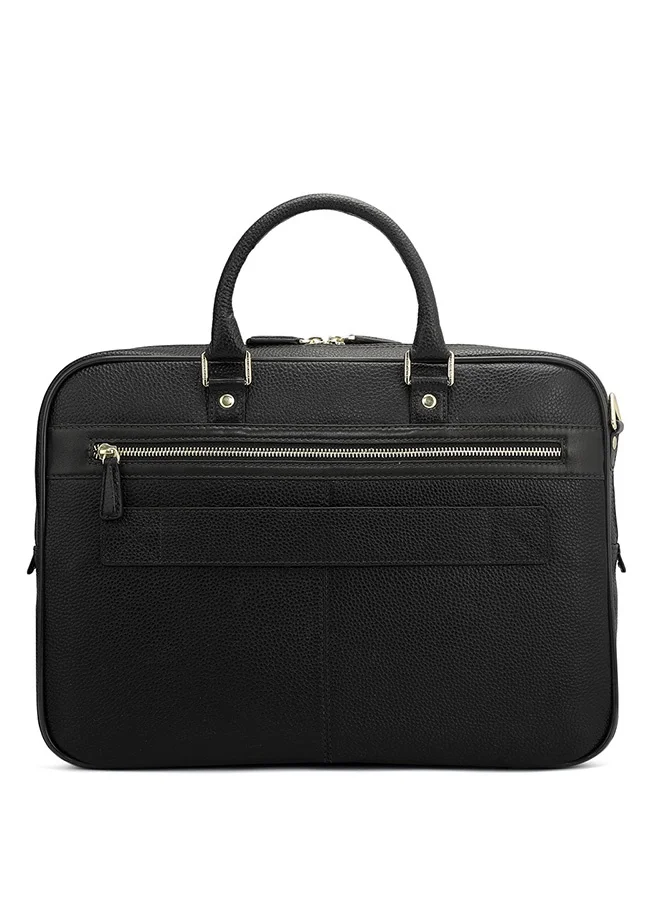 Da Milano  Leather Black Laptop Bag with Adjustable Shoulder Strap for Men | Best Price UAE