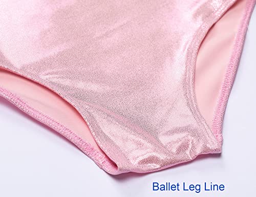 Domusgo Gymnastics Leotards for Girls 4t 5t Pink Sparkly One Piece Tumbling Outfits - Image 5