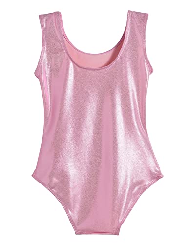 Domusgo Gymnastics Leotards for Girls 4t 5t Pink Sparkly One Piece Tumbling Outfits - Image 2