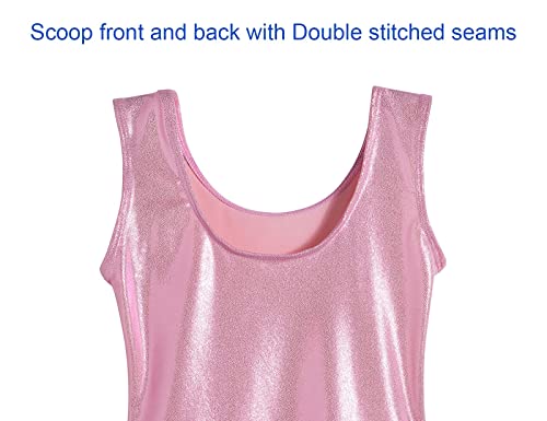 Domusgo Gymnastics Leotards for Girls 4t 5t Pink Sparkly One Piece Tumbling Outfits - Image 4