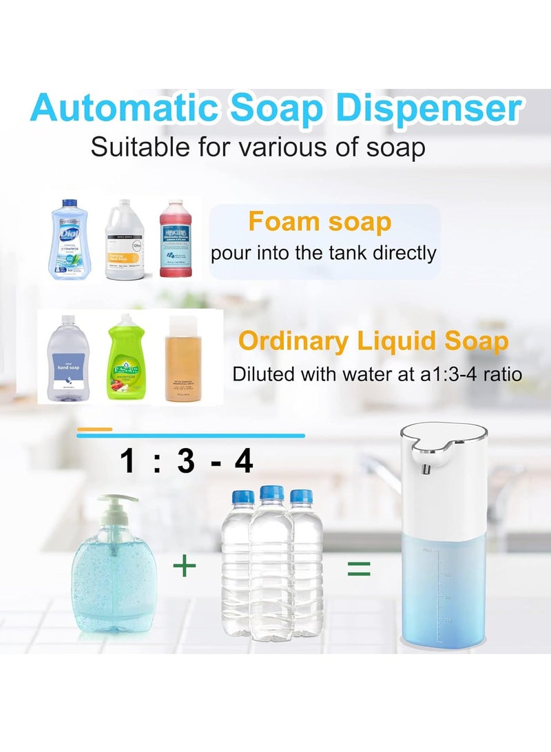 موثوقية التنبؤ موزع صابون رغوي اوتوماتيكي، موزع صابون رغوي 400 مل، 4 تروس قابلة للتعديل، قابل لاعادة الشحن بمنفذ USB، موزع صابون تلقائي بدون لمس للمطبخ والحمام والمطعم - Image 4