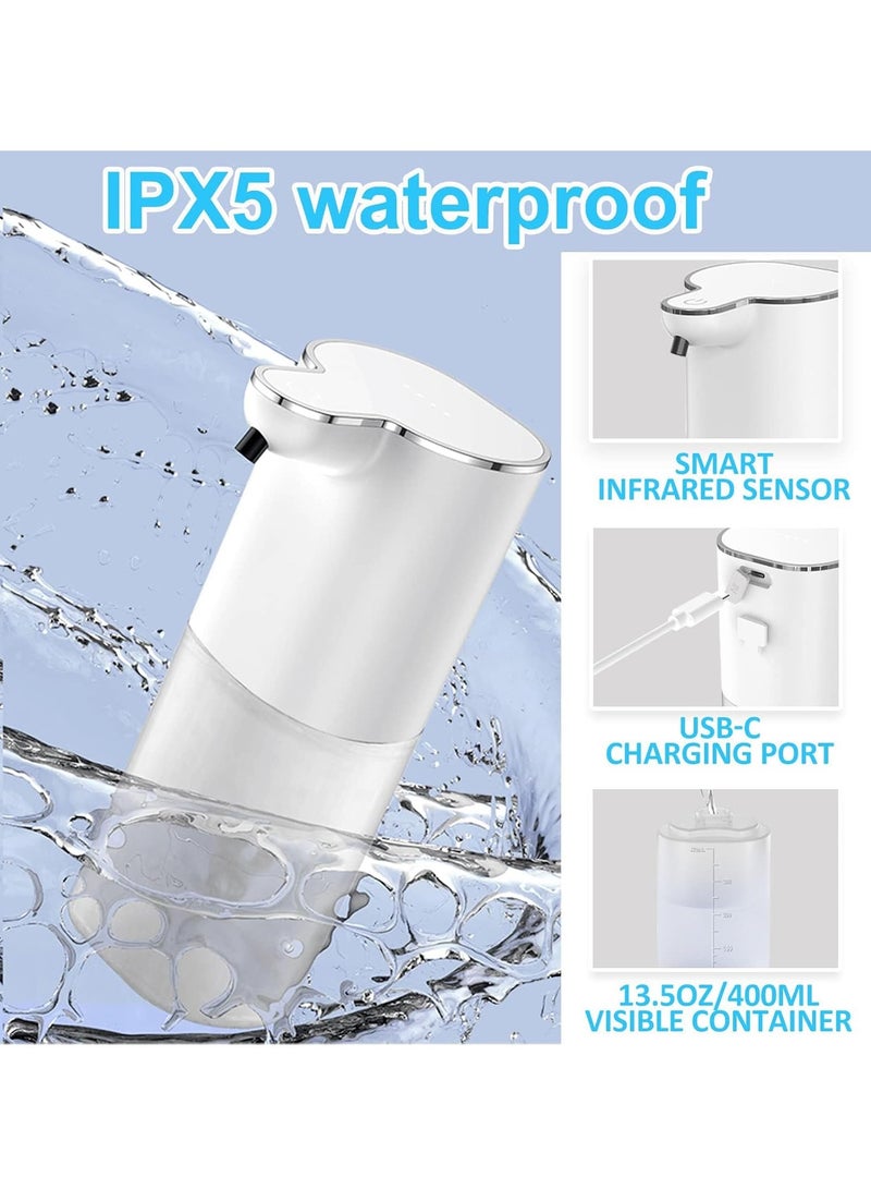 موثوقية التنبؤ موزع صابون رغوي اوتوماتيكي، موزع صابون رغوي 400 مل، 4 تروس قابلة للتعديل، قابل لاعادة الشحن بمنفذ USB، موزع صابون تلقائي بدون لمس للمطبخ والحمام والمطعم - Image 5