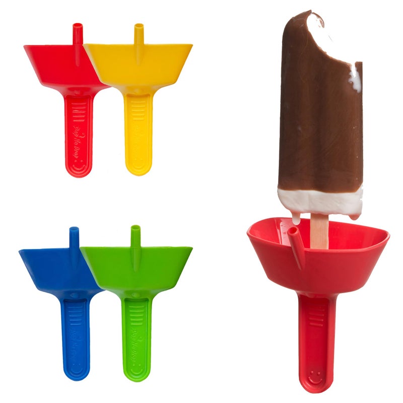 THE ORIGINAL Pop No Drop Popsicle Holder BPA Free Dishwasher Safe MessFree Frozen Treats Holder with Straw No Drip Drop Ice Pop Popsicle Holders for Kids adults 2 Random Color not 4