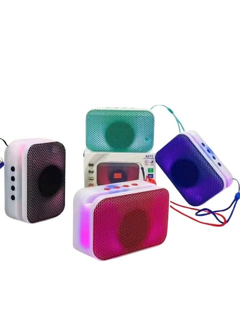 Enjoy a unique listening experience with the A011 portable speakers, featuring a long-lasting battery, attractive colors, and the ability to play music via Bluetooth, memory card, or USB. Ideal for parties, travel, and everyday use.