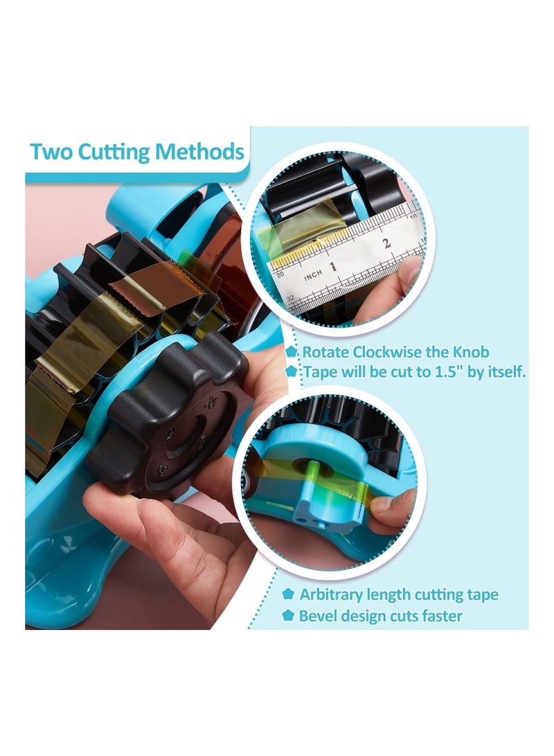 Captaintech Multiple Roll Cut Heat Tape Cut Dispenser, Heat Resistant Sublimation Desk Tape Dispenser with 5 Pieces High Temp Tape Multi-Size Heat Press Tape for Industrial Use, Solder (Blue) - Image 3