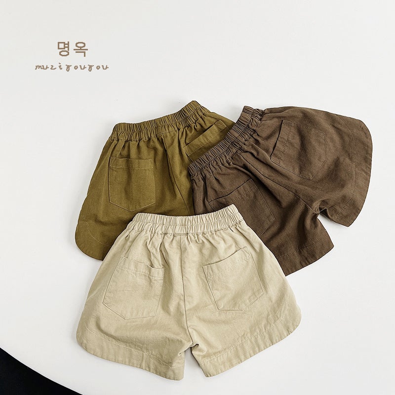 Children's Cotton Shorts – Retro Forest Style Summer Pants for Boys and Girls - Image 3