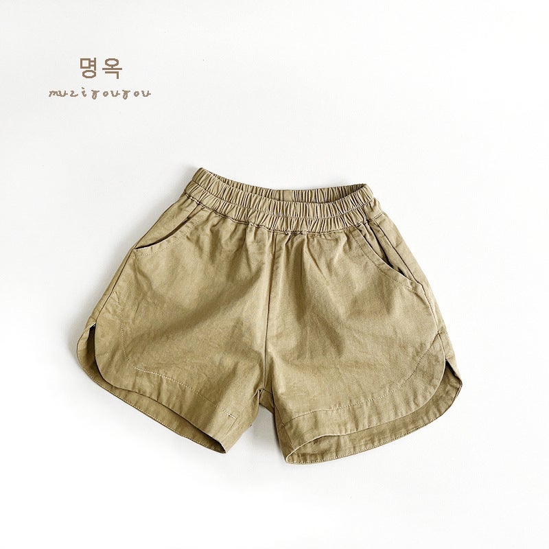 Children's Cotton Shorts – Retro Forest Style Summer Pants for Boys and Girls - Image 1