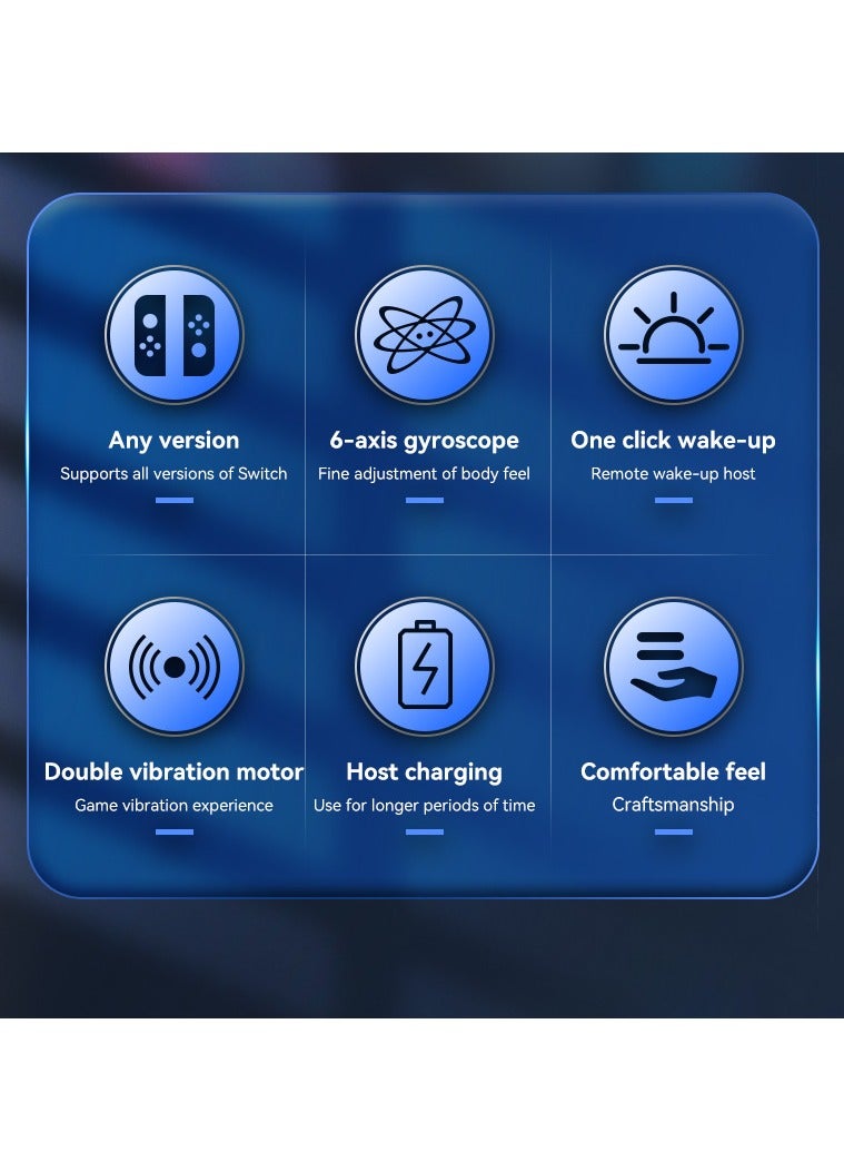 وحدة تحكم لاسلكية NS لاستبدال وحدات تحكم Nintendo Switch L/R متوافقة مع عصا تحكم Nintendo Switch/Lite/OLED مع حزام يد للاستيقاظ/لقطة الشاشة/الاهتزاز المزدوج/وظيفة التحكم في الحركة - Image 2