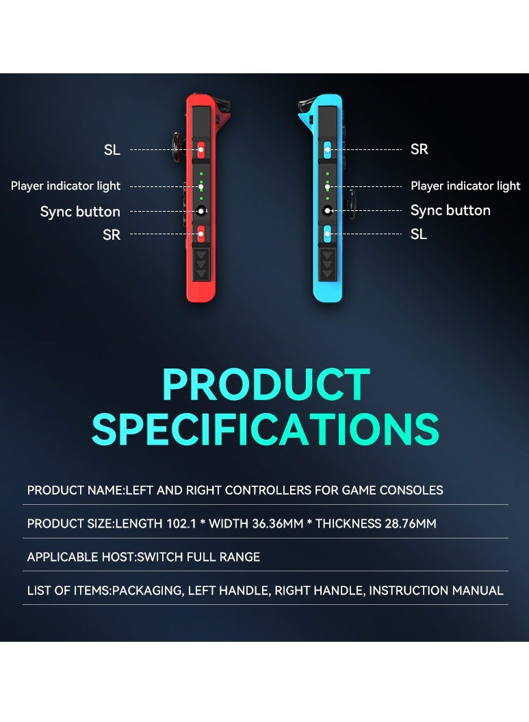 وحدة تحكم لاسلكية NS لاستبدال وحدات تحكم Nintendo Switch L/R متوافقة مع عصا تحكم Nintendo Switch/Lite/OLED مع حزام يد للاستيقاظ/لقطة الشاشة/الاهتزاز المزدوج/وظيفة التحكم في الحركة - Image 5