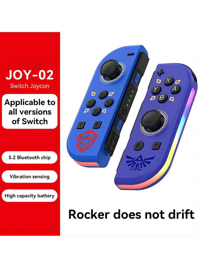 وحدة تحكم لاسلكية NS لاستبدال وحدات تحكم Nintendo Switch L/R متوافقة مع عصا تحكم Nintendo Switch/Lite/OLED مع حزام يد للاستيقاظ/لقطة الشاشة/الاهتزاز المزدوج/وظيفة التحكم في الحركة - Image 1