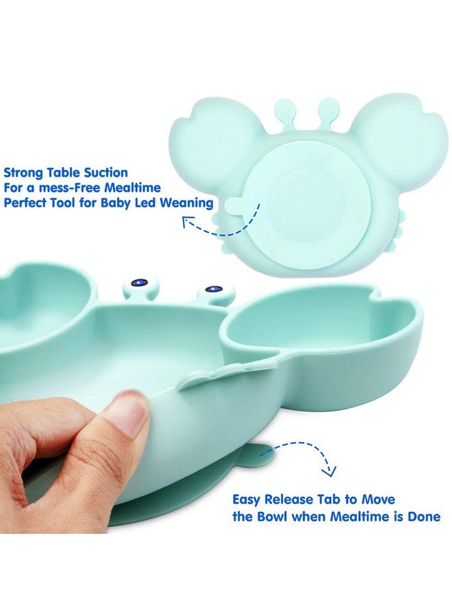 Linowos Silicone Suction Plate for Toddlers - Self Feeding Training Divided Plate Dish and Bowl for Baby and Toddler, Fits for Most Highchairs Trays, BPA Free Microwave Dishwasher Safe - Image 3