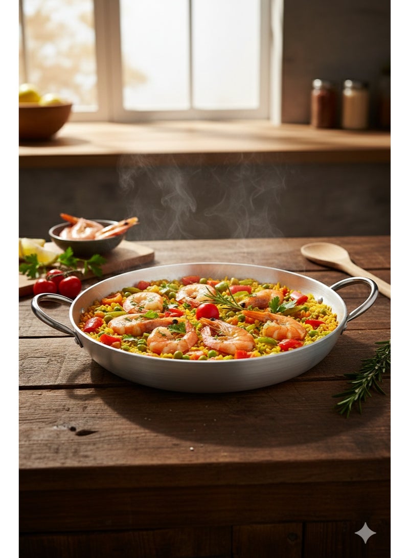 مقلاة ألمنيوم عميقة بمقابض جانبية – مقاس 32 سم - Image 2