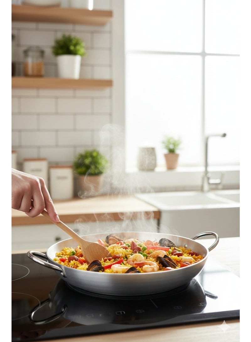 مقلاة ألمنيوم عميقة بمقابض جانبية – مقاس 32 سم - Image 3