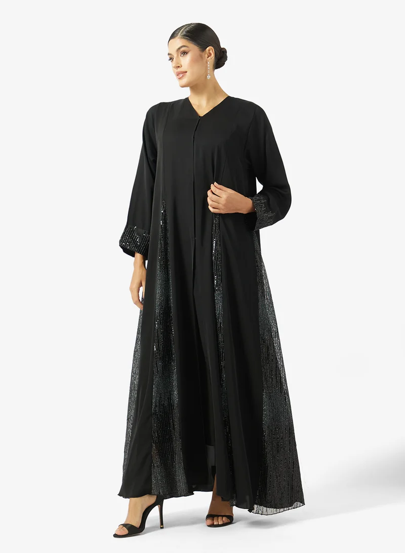 Khizana  Abaya With Shimmer Hem & Sheila for Women | Best Price UAE