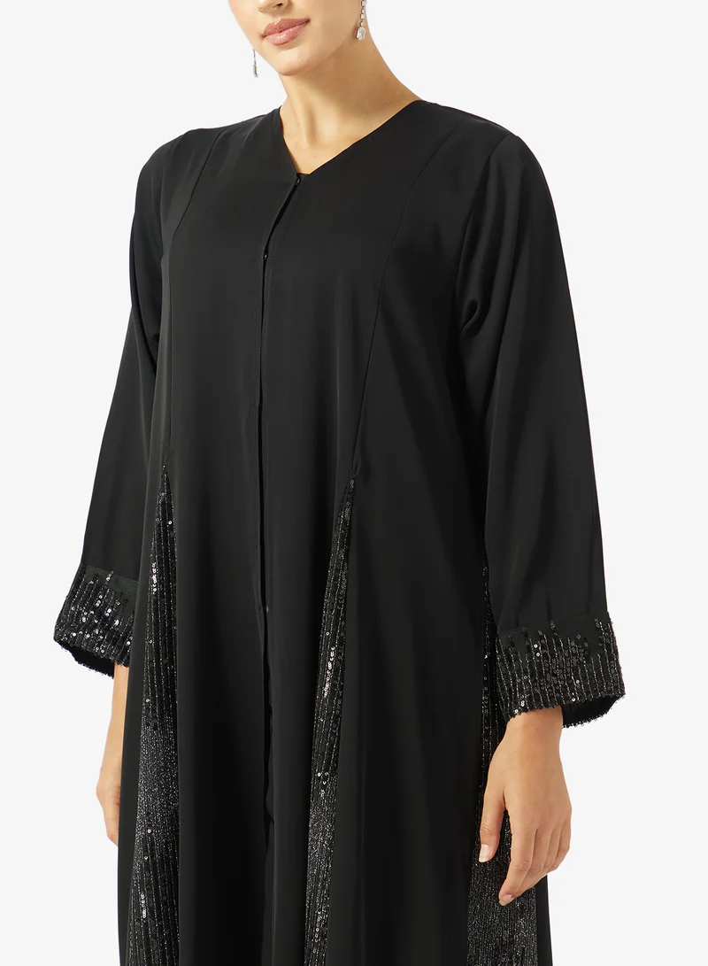 Khizana  Abaya With Shimmer Hem & Sheila for Women | Best Price UAE