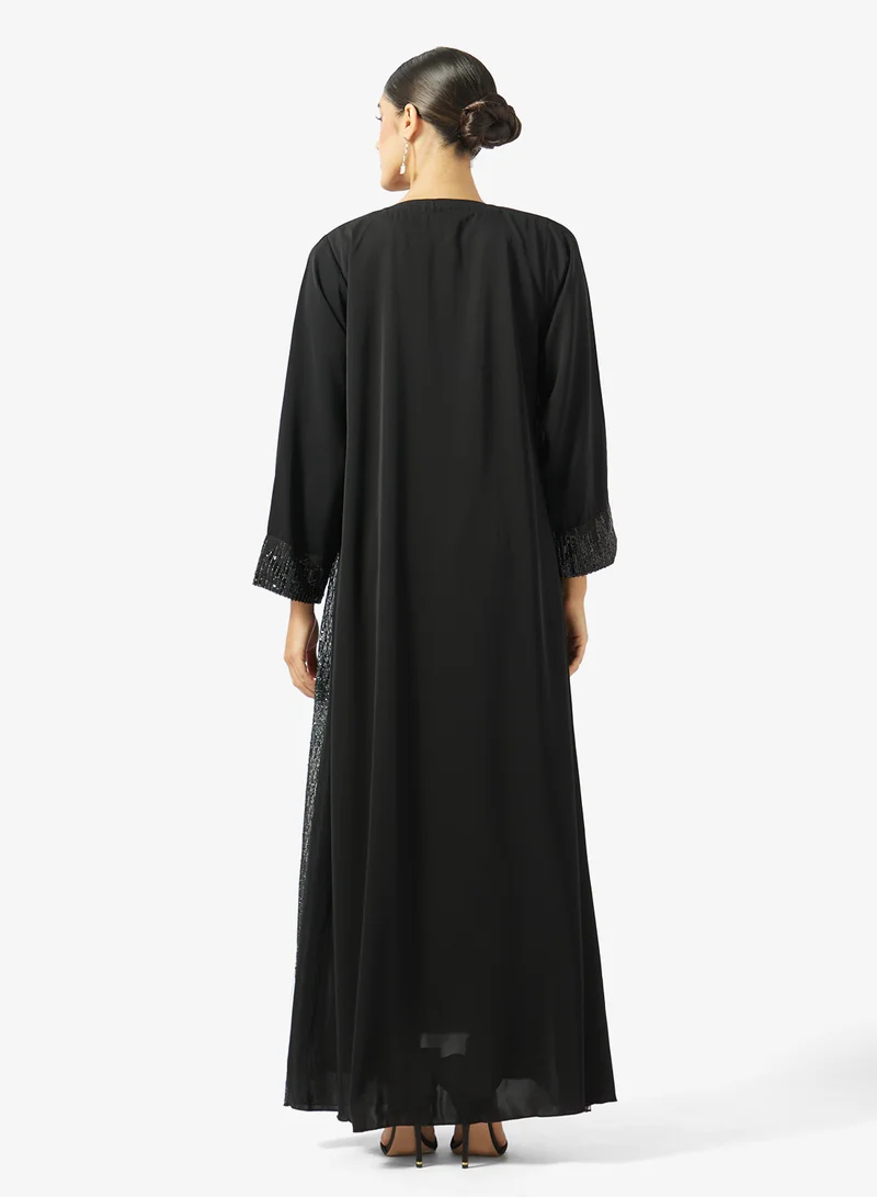 Khizana Abaya With Shimmer Hem & Sheila