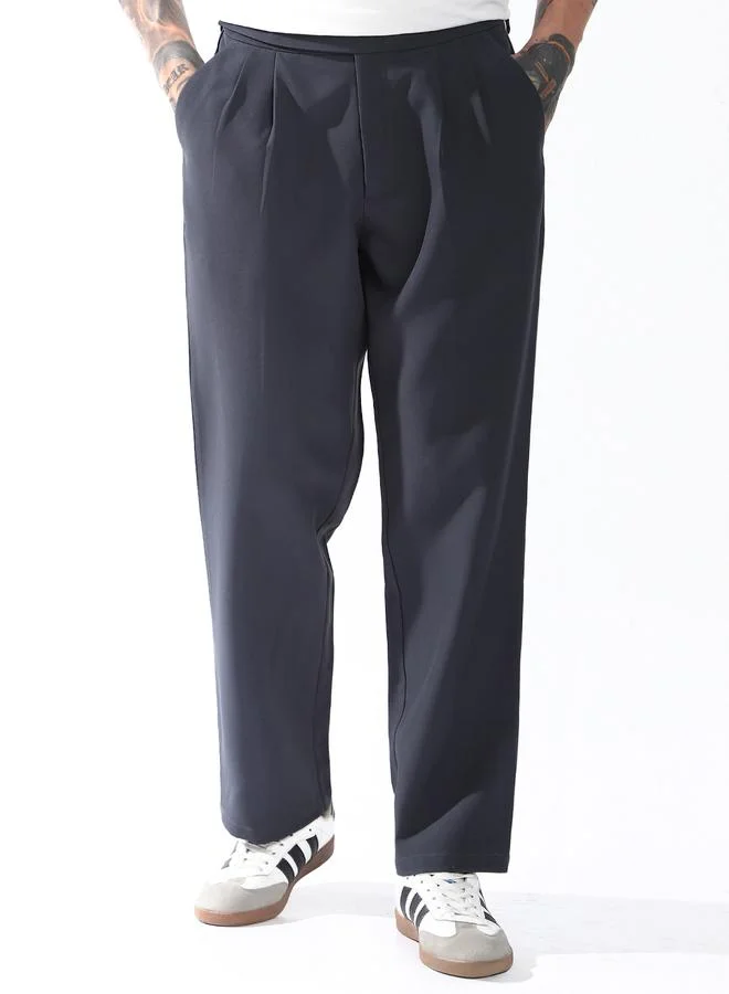 هوبرهولمي Men Relaxed Fit Wrinkle Free Wash Pleated Korean Pants