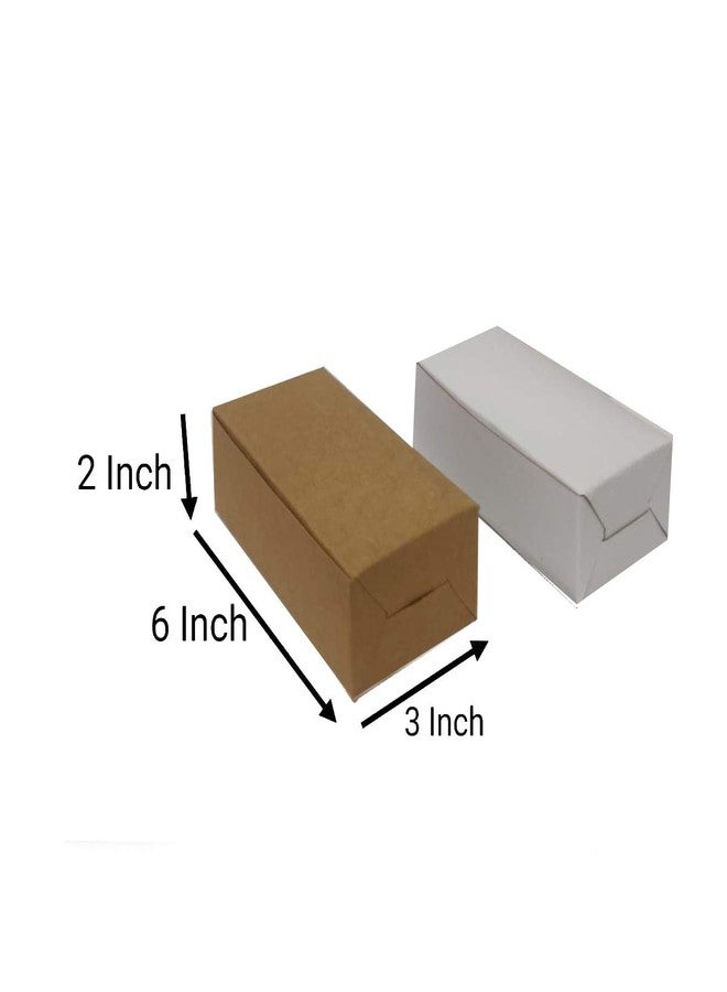 Flute Presents 2 Cup Cakes/Pastry/Brownie/Chocolate Paper Box in White and Brown Colour (Both Sides useable), (Size 6" x 3" x 2" - inch) (Set of 10) - Image 2