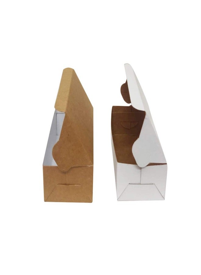 Flute Presents 2 Cup Cakes/Pastry/Brownie/Chocolate Paper Box in White and Brown Colour (Both Sides useable), (Size 6" x 3" x 2" - inch) (Set of 10) - Image 3