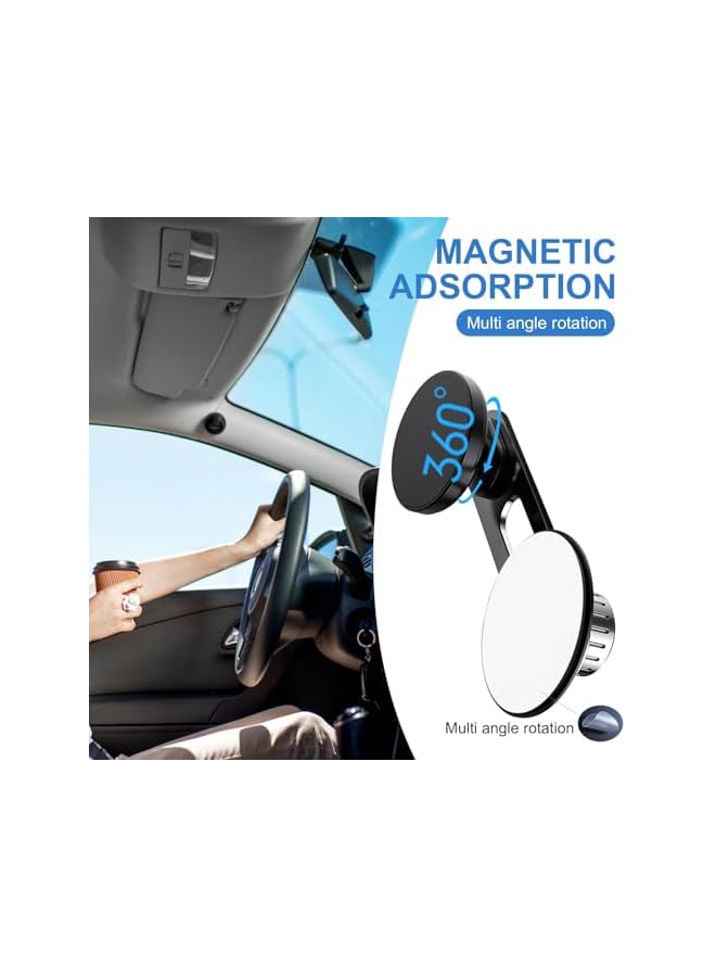 S-TOP Car Mount Phone Holder, Magnetic Mobile Phone Mount with Adjustable Suction, 360° Rotatable Magnet Bracket for Car, Laptop & Mobile Use, Black - Image 4
