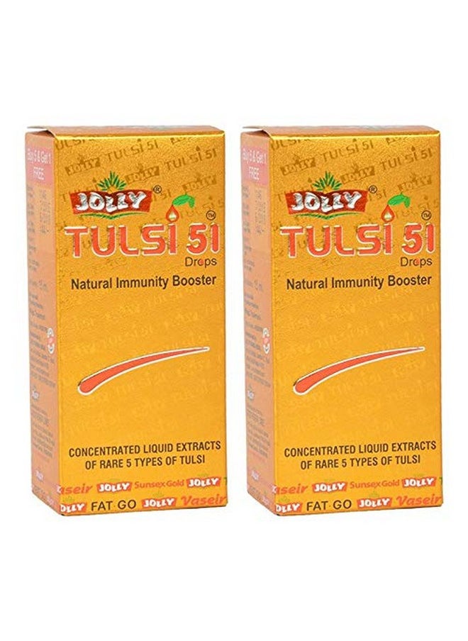 JOLLY Jolly Tulsi 51 Drops Natural Immunity Booster (Light Gold)- 30 ml - Pack of 2  - Image 1