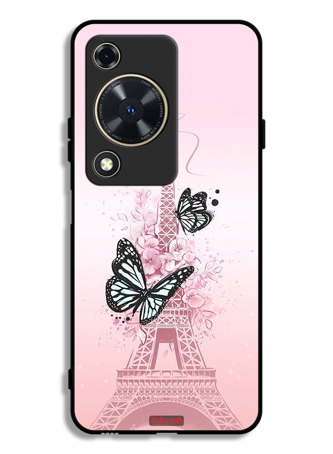 Tolwak Huawei Nova Y72S Protective Case Cover Butterflies On Eiffel Tower