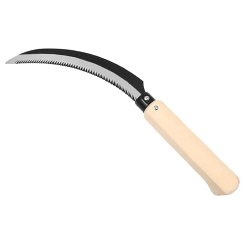 Zenport K202 Lavender Harvest Sickle/Berry Knife, Notched Wooden Handle, 6.5-Inch Curved Serrated Blade - Image 1