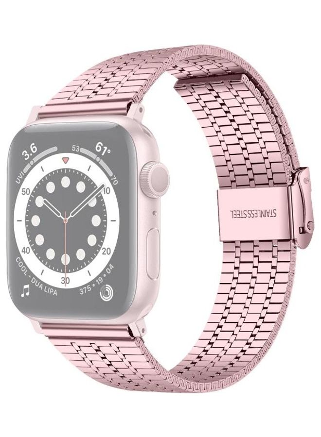 نيبمينينت سوار ساعة بديل مزدوج للسلامه لساعة أبل ووتش سيريز 7 مقاس 41 مم/6 SE و5 و4 40 مم/3 و2 و1 38 مم وردي - Image 1