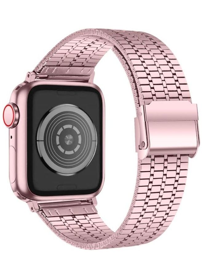 نيبمينينت سوار ساعة بديل مزدوج للسلامه لساعة أبل ووتش سيريز 7 مقاس 41 مم/6 SE و5 و4 40 مم/3 و2 و1 38 مم وردي - Image 2