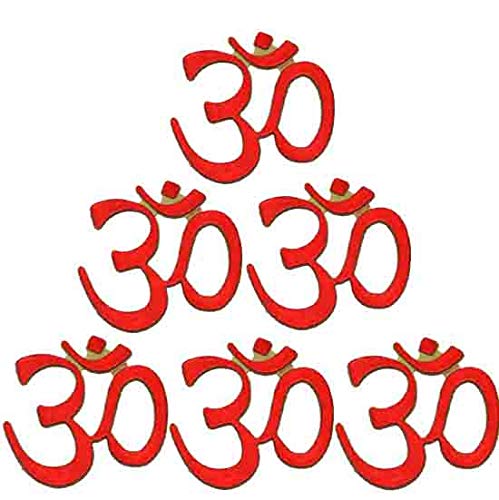 SK Craft Diwali Decorations Om Stickers with Embossed Red Colour Sparkly Stickers 2.5x2.5 Inches (Pack of 6) - Image 4