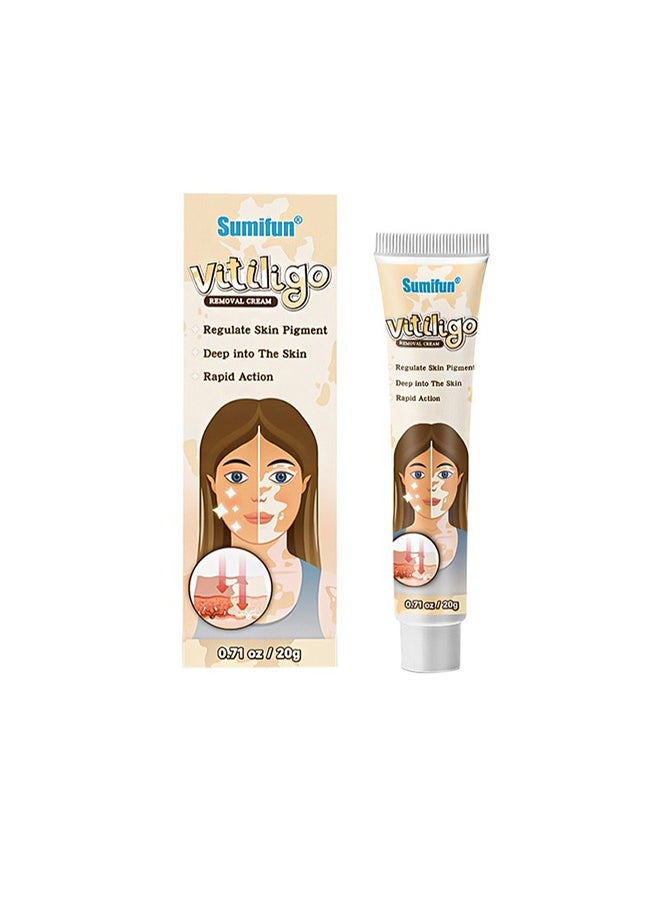 Sumifun - Vitiligo Removal Cream, Skin Vitiligo Treatment, Vitiligo Care Cream Reduces White Spots and Improves Skin Pigmentation (20g) - Image 1