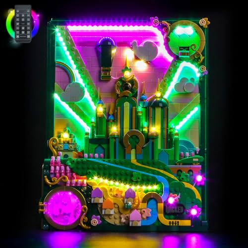 BrickBling LED Lighting Kit Compatible with Lego Wicked Emerald City Wall Art Creative Light Compatible with Lego 75685Lights Only Not Come with Model RC Version Light - Image 1